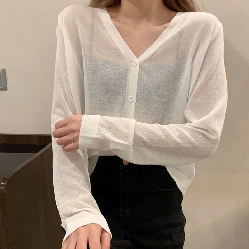 SIÊU PHẨM HOT-Áo cardigan len mỏng mềm C395 (4 KHUY)