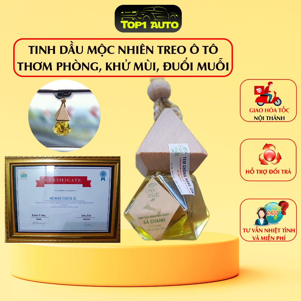 Tinh dầu treo xe Mộc Nhiên có chứng nhận (15 mùi hương), thơm phòng, khử mùi, đuổi muỗi P020