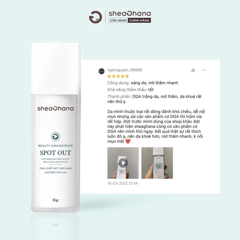 TINH CHẤT MỜ THÂM NÁM LÀM ĐỀU MÀU DA – Spot Out Beauty Concentrate 30gram SHEAGHANA