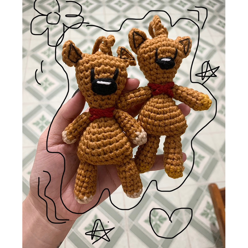 Móc khoá gấu Teddy Mr.Bean len handmade