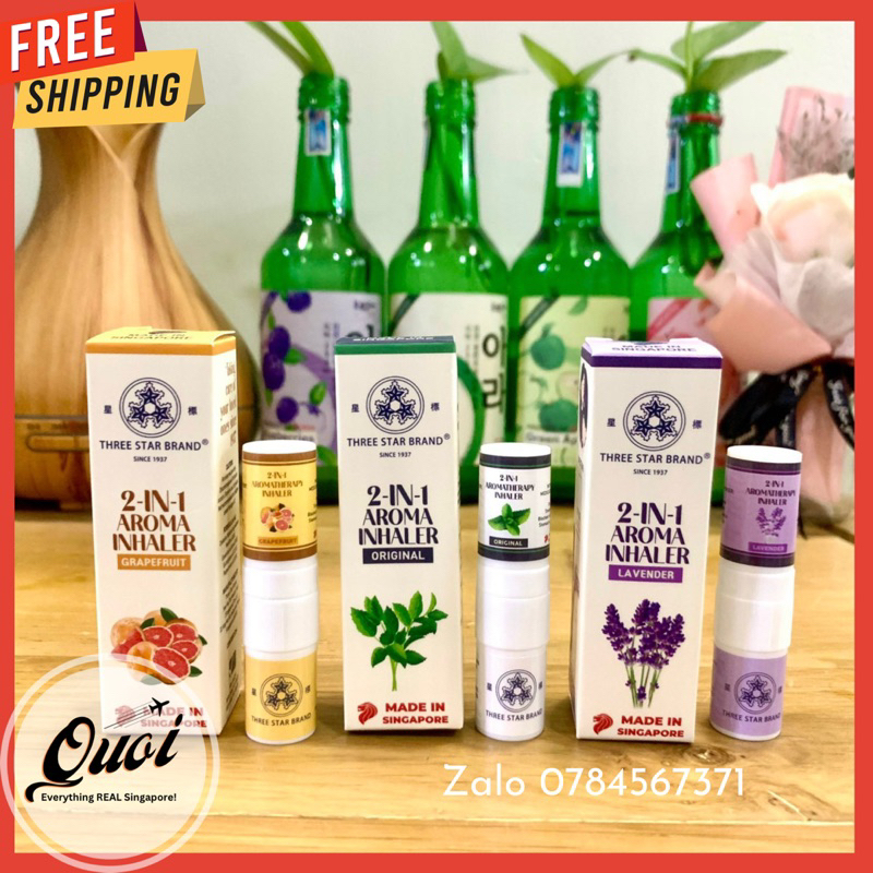 Ống hít mũi Three Star 2 in 1 - ống hít mũi 3 sao 2 trong 1 - ống hít hai đầu - tinh dầu thơm