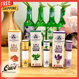 Ống hít mũi three star 2 in 1 - ba sao 2 trong 1 - ống hít hai đầu - tinh dầu thơm