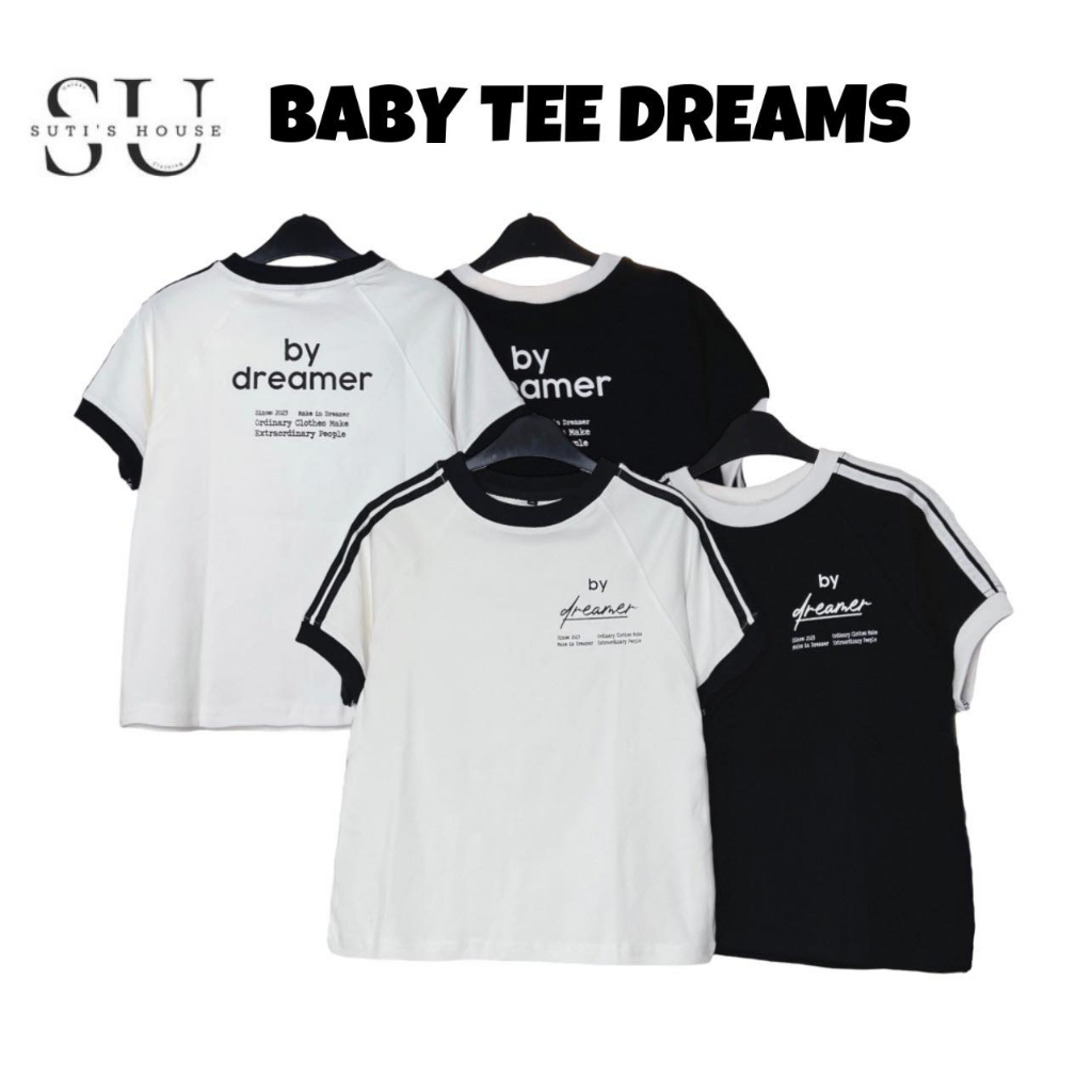 Áo Thun Baby Tee DREAMS Phối Sọc Tay Nhiều Màu Unisex Nam Nữ - Sutis House