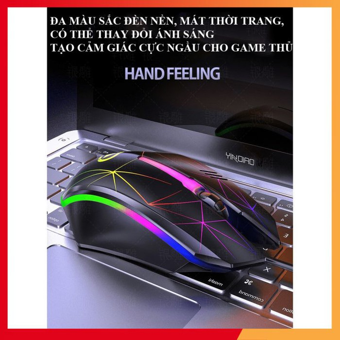 Chuột gaming có dây YINDIAO G6 đèn led RGB màu tự thay đổi