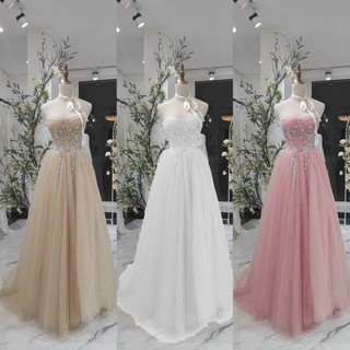 Đầm xoè maxi cúp ngực đính đá cao cấp tặng kèm hoa tai thời trang