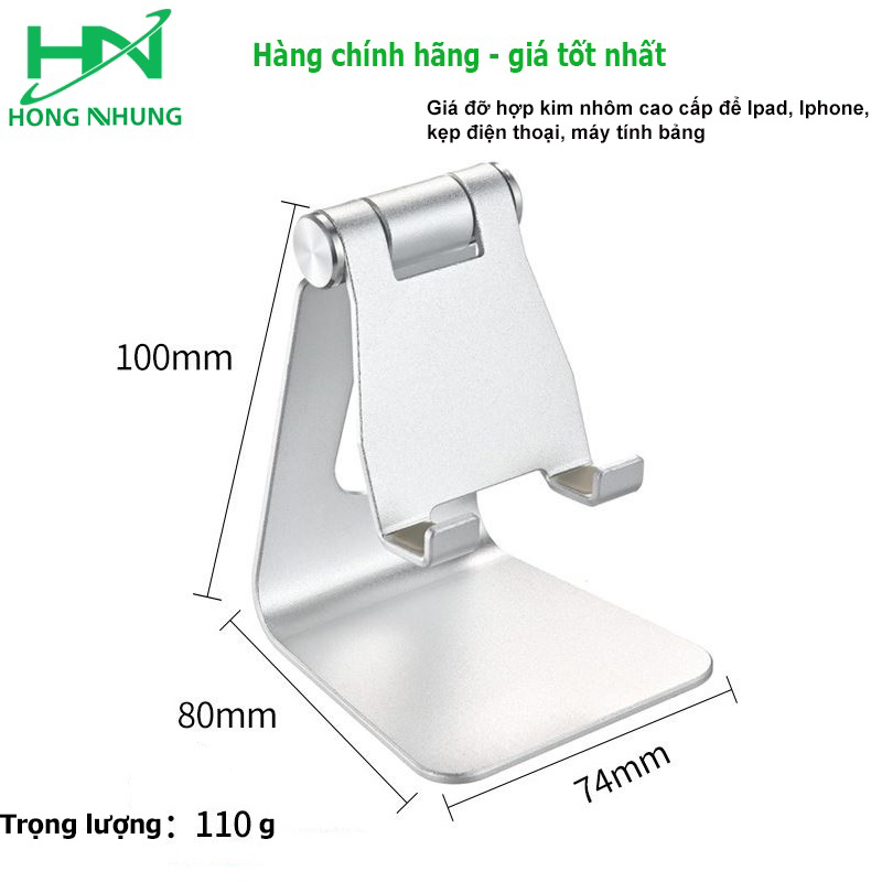 Giá đỡ hợp kim nhôm 4 màu sắc cao cấp để điện thoại, Ipad, máy tính bảng