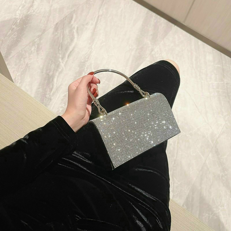 Túi quai xách đính đá lấp lánh bao xinh kèm dây đeo chéo
