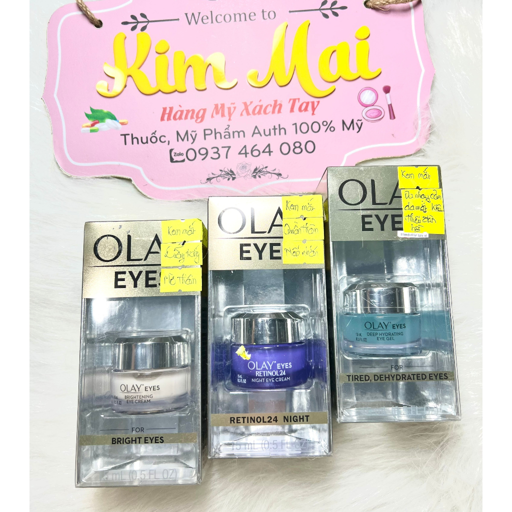 Kem mắt OLAY eyes Retinol24, Brightening, Deep hydrating 15ml