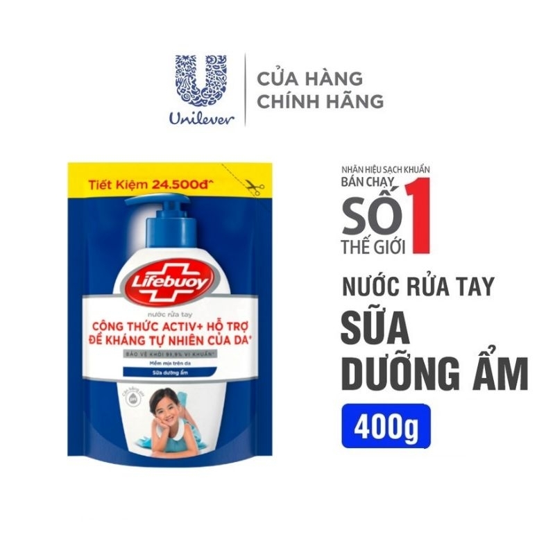 Nước rửa tay Lifebuoy Bảo vệ vượt trội Túi 400g