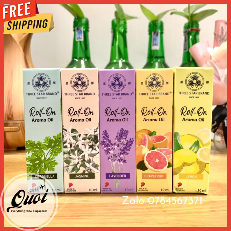 Dầu lăn/chai lăn Three star - thảo dược tự nhiên, hỗ trợ mất ngủ, giúp thư giãn, rất thơm Threestar