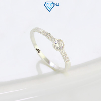 Nhẫn bạc nữ đẹp đính đá trắng khắc tên NN0196 - Trang Sức TNJ