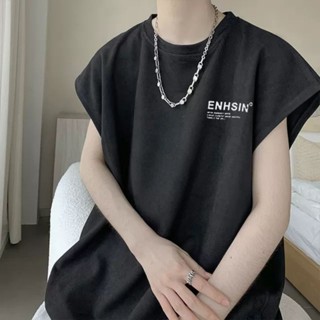 Áo thun ba lỗ -Áo tank top sát nách form rộng in chữ ENHSIN phong cách hàn quốc