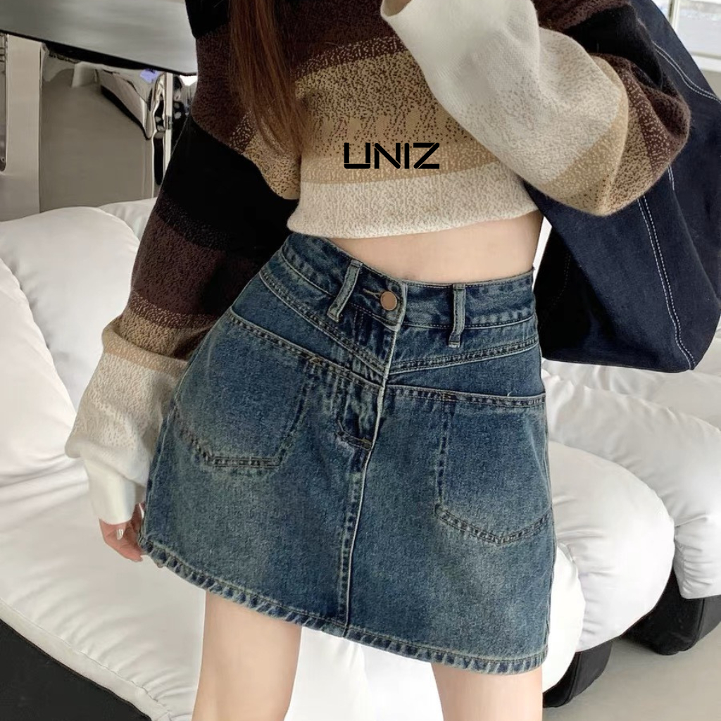 Chân váy jean dáng chữ A hàng cao cấp uniz - CvJean6928