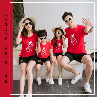 Áo Thun Đồng Phục Gia Đình In Họa Tiết Bắn Tim MYROSE169