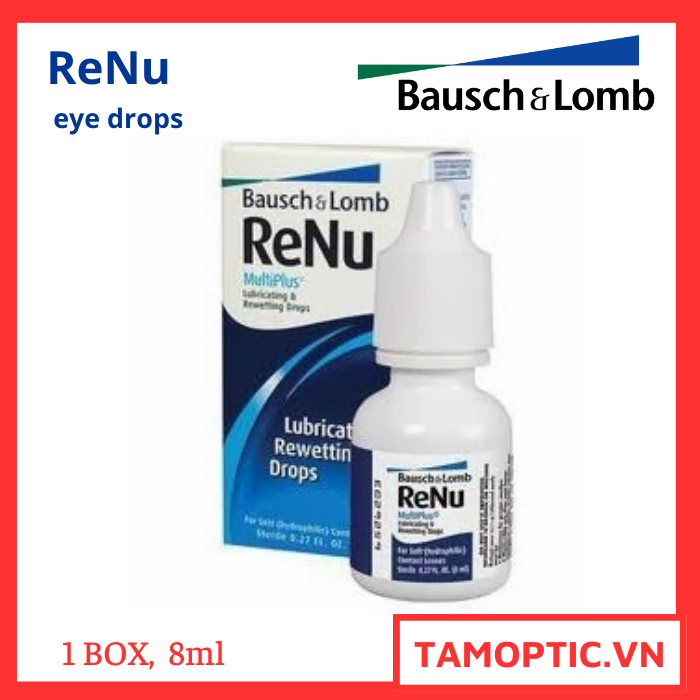 Dung dịch nhỏ mắt khi đeo kính áp tròng Renu eye Drop 8ml Bausch + Lomb