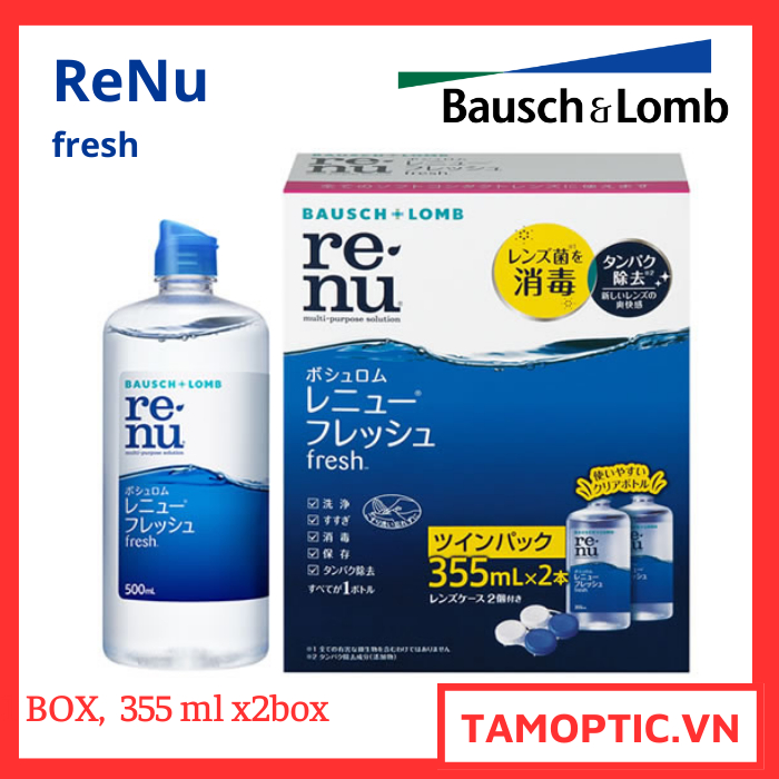 Dung Dịch Ngâm và bảo quản Kính áp tròng Renu fresh Bausch+lomb