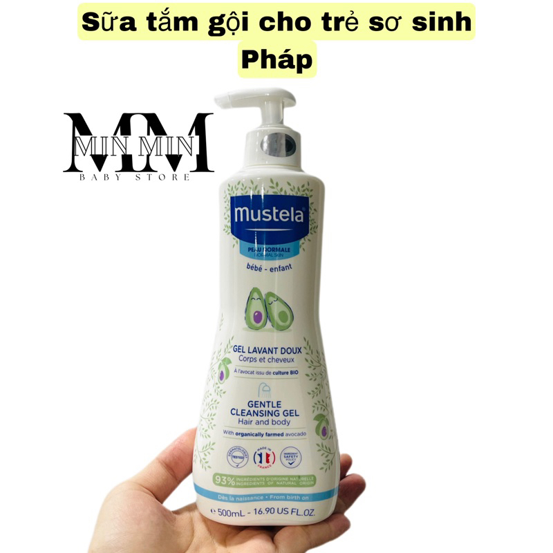 Sữa tắm gội cho bé sơ sinh Mustela Pháp. Sữa tắm gội Mustela 500ml