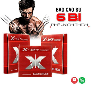 10 chiếc Bao cao su siêu mỏng gắn bi kéo dài thời gian Xmen 6bi  - hộp 1 chiếc