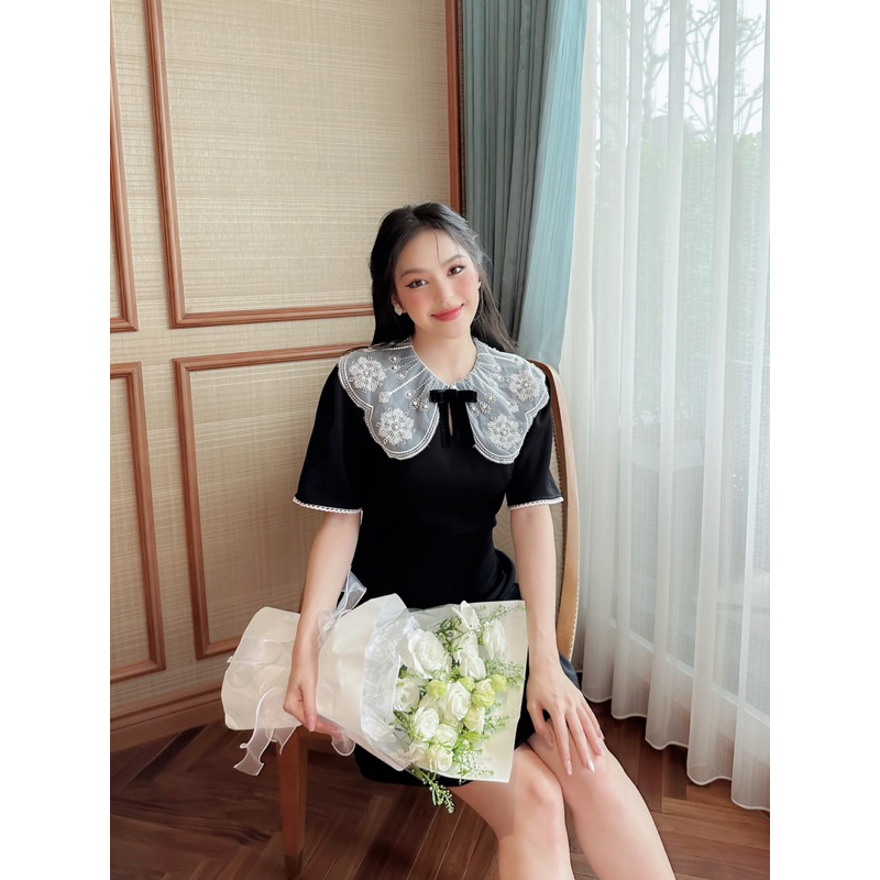 Miu miu Dress - Váy đen pha cổ thiết kế DTM ( giá chưa kèm phụ kiện)
