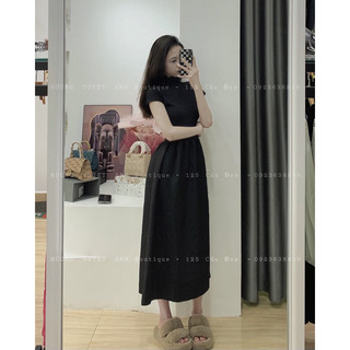 Đầm xoè cổ lọ cuốn biên