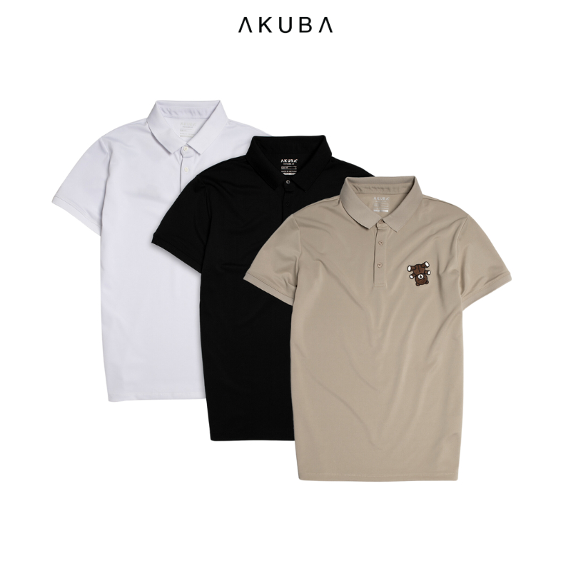 Áo polo nam vải cá sấu cotton Akuba form slimfit, chất liệu thoáng mát, mềm mại, thấm hút mồ hôi tốt |01J0610