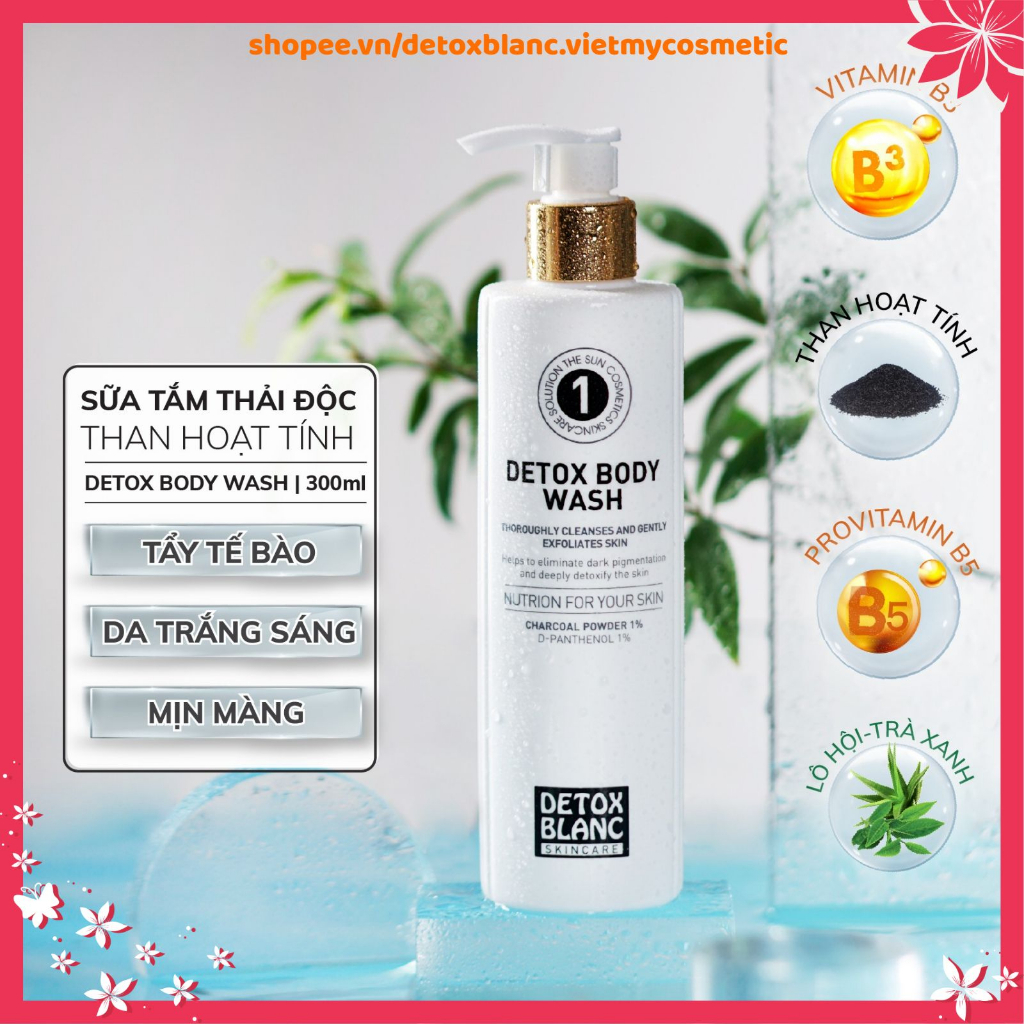 Sữa tắm trắng sủi bọt thải độc body detox blanc