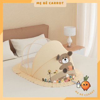 Màn Chụp Siêu Chống Muỗi Tiện Lợi Có Thể Gấp Gọn Cho Bé, Màn gấp gọn tự bung chống muỗi hình thú Kiluta Mẹ Bé Carrot
