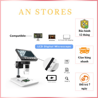 Kính hiển vi điện tử để bàn 1000x dễ sử dụng, màn hình hiển thị 4.3inch siêu rõ nét