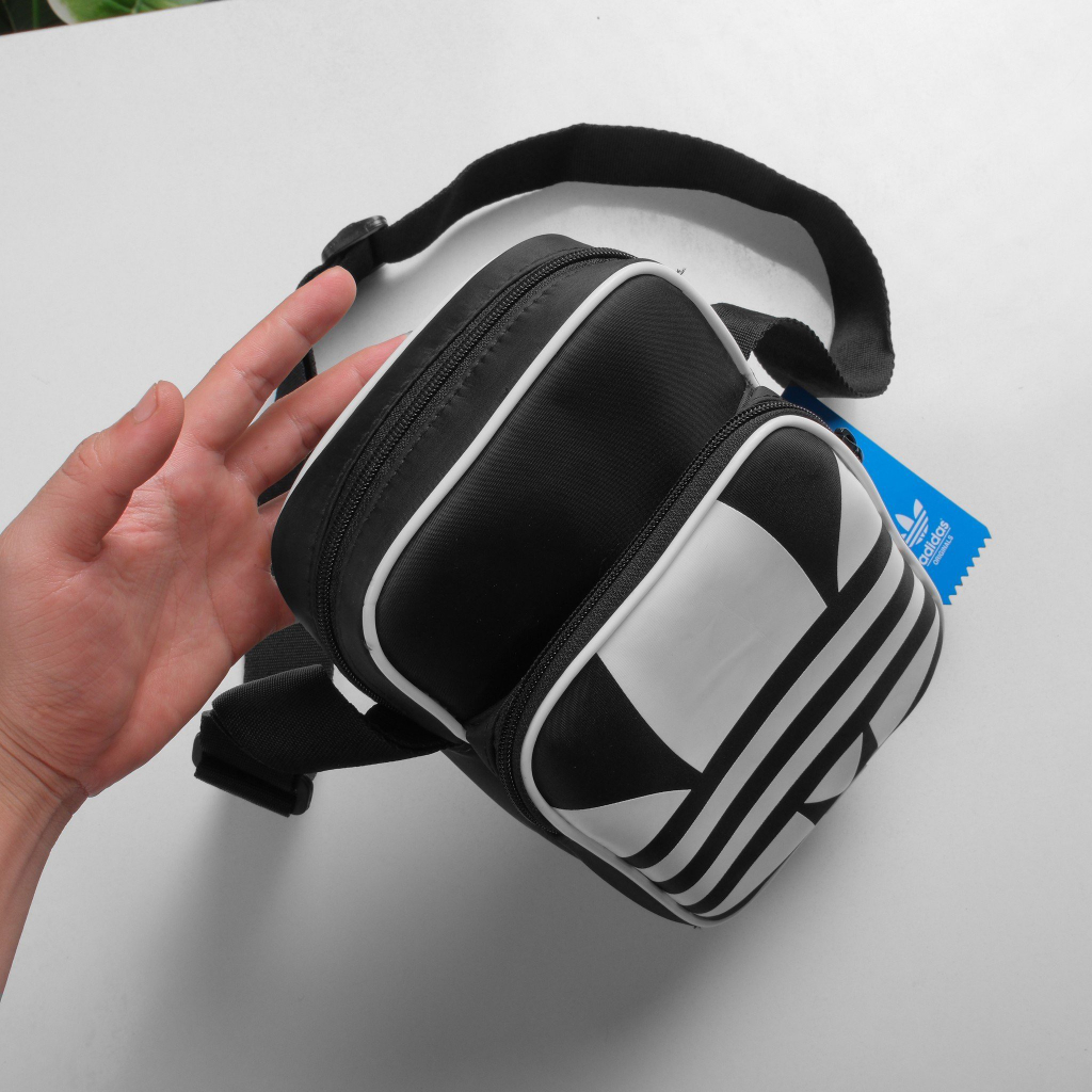 Túi đeo chéo unisex, túi đeo vuông mini, phối logo basic, chất liệu chống thấm nước TD9