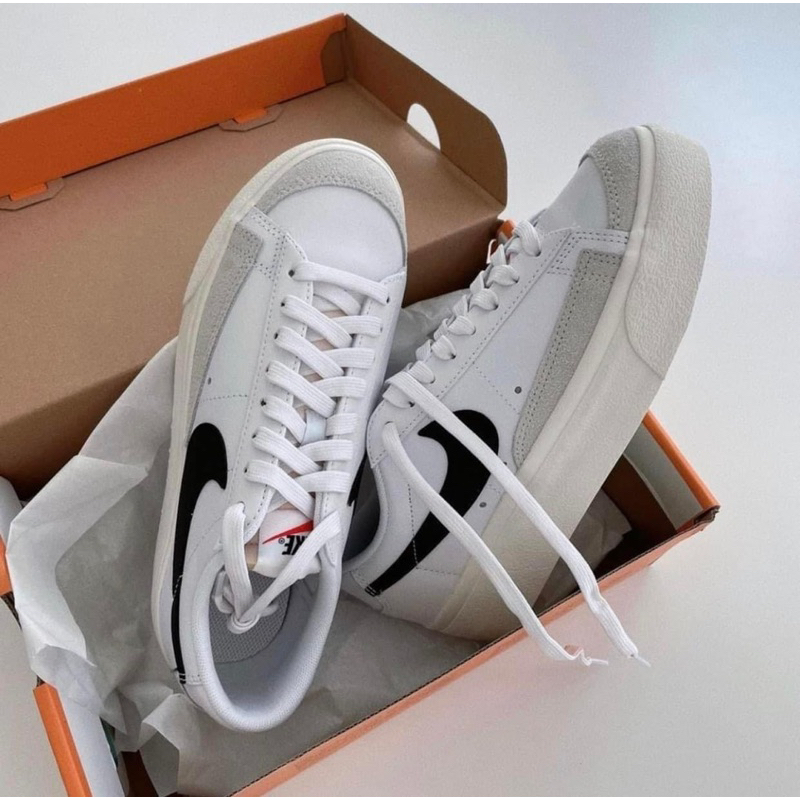 GIÀY THỂ THAO SNEAKER BLAZER PLATFORM TRẮNG XÁM, BLAZER TRẮNG XÁM ĐỘN ĐẾ THẤP CỔ SC LAI AU BẢN CAO CẤP