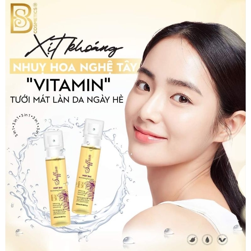 XỊT KHOÁNG SAFFRON 3 IN 1 - chiết xuất nhụy hoa nghệ tây