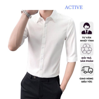 Áo sơ mi nam màu trắng dài tay cao cấp lụa Thái mềm mịn, thoáng mát ,không nhăn