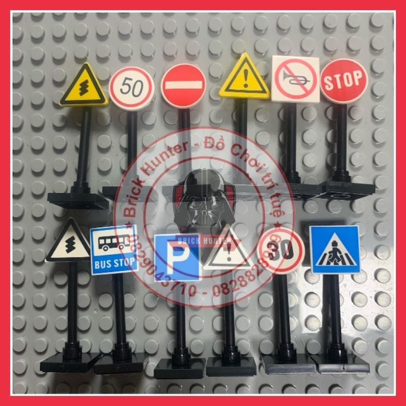 City Accessory minifigures bộ phụ kiện moc các cột biển báo giao thông thành phố