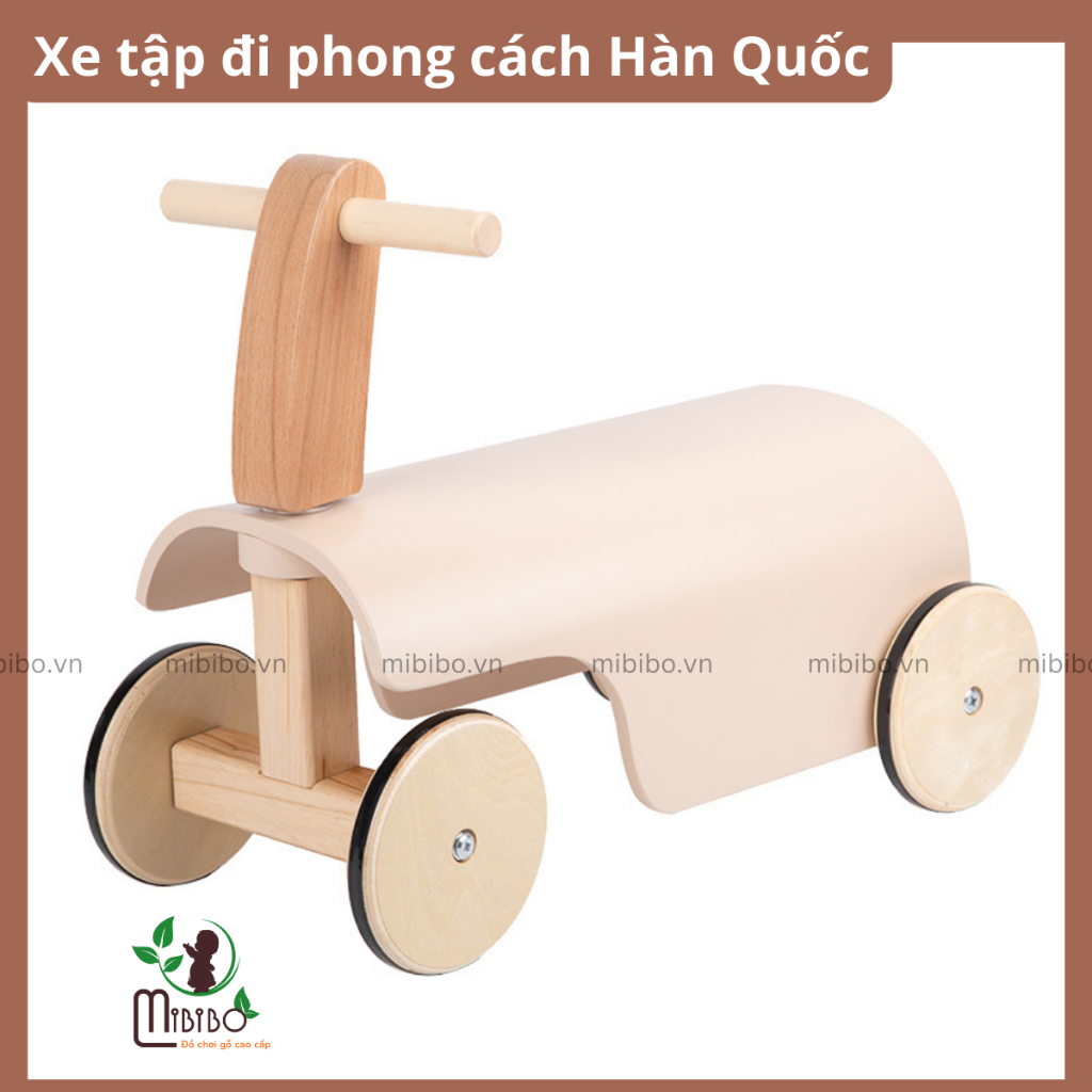 Xe chòi chân thăng bằng thiết kế theo phong cách Hàn Quốc Minimalism, làm từ gỗ, chắc chắn và an toàn