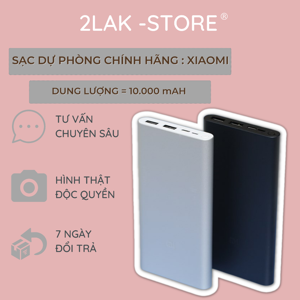 Sạc Dư Phòng Gen 3 - Pin sạc dự phòng Xiaomi Mi Gen 3 10000 mAh 18W - Hỗ trợ sạc nhanh | Bảo Hành 12 Tháng
