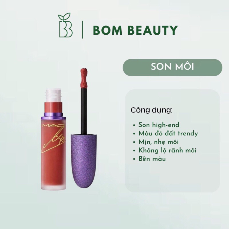 Son Kem Mac x Lisa Powder Kiss Liquid Lip Colour Màu Rhythm 'N' Roses Đỏ Đất ( Phiên Bản Giới Hạn)