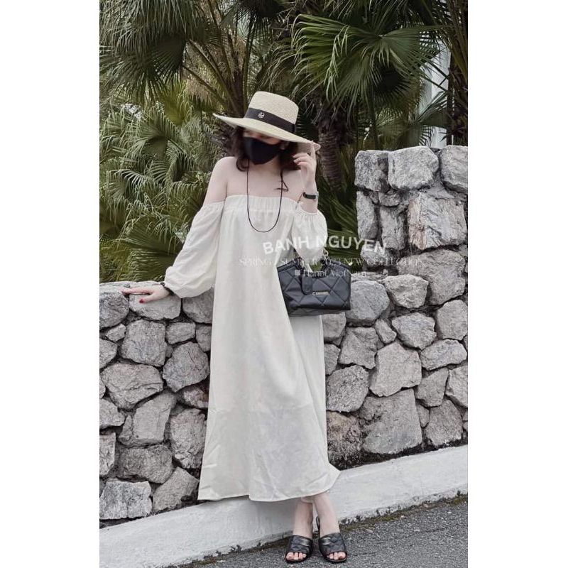 💋Váy xuông trễ vai dài tay siu xưnnn❤️❤️