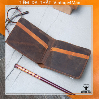 Ví Nam Handmade Cá Tính Dáng Ngang vintage leather V4