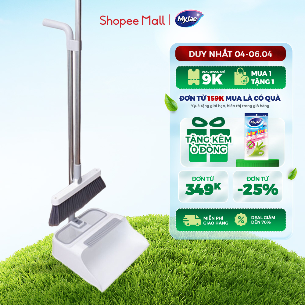 Bộ chổi quét nhà kèm đồ hốt rác gấp gọn đa năng MyJae