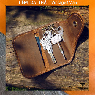 Ví da đựng chìa khóa, thẻ card da bò handmade