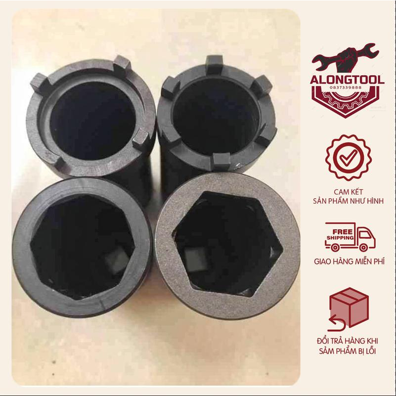 Khẩu bắn tán cổ các dòng xe Honda + Yamaha ALONGTOOL, 6 chấu,6 giác, 8 giác, 4 chấu thép đen