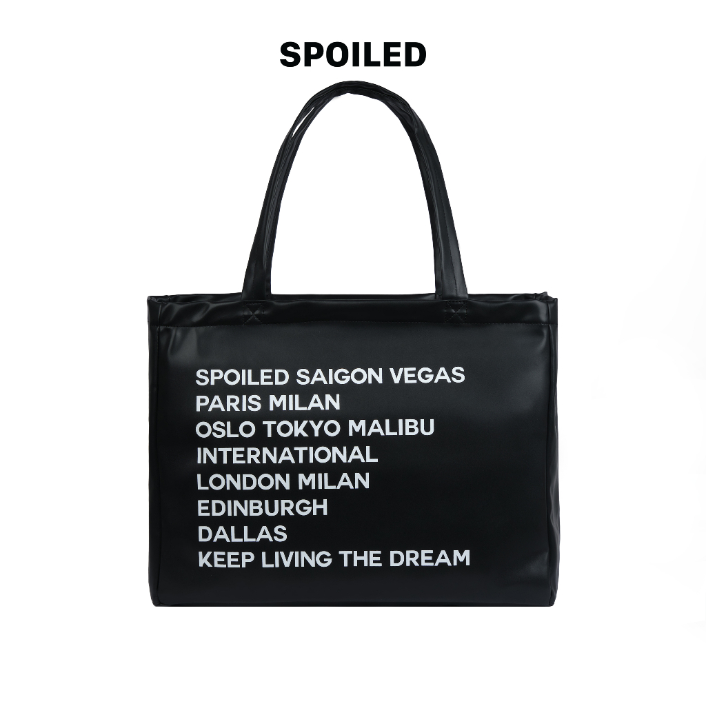 Túi Tote Spoiled cỡ lớn Da PU cao cấp - Đen