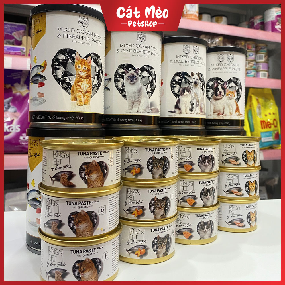 Pate Cao Cấp Trái Cây King's Pet By Bảo Anh Lon Cho Chó Mèo 80g/400g