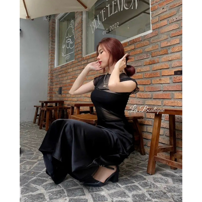 Áo lưới xuyên thấu cuốn biên nữ JOYSTYLE tay ngắn ôm body sexy siêu hot 4