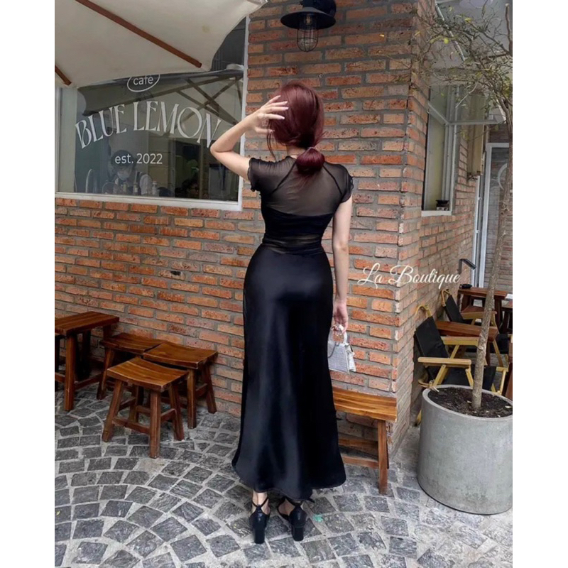 Áo lưới xuyên thấu cuốn biên nữ JOYSTYLE tay ngắn ôm body sexy siêu hot 4