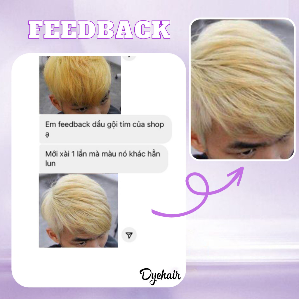 Dầu gội tím khử vàng DYE HAIR GIỮ MÀU & KHỬ VÀNG 50ML