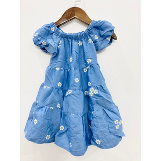 Váy đũi hoa cúc tầng giả jean 8 - 20 kg