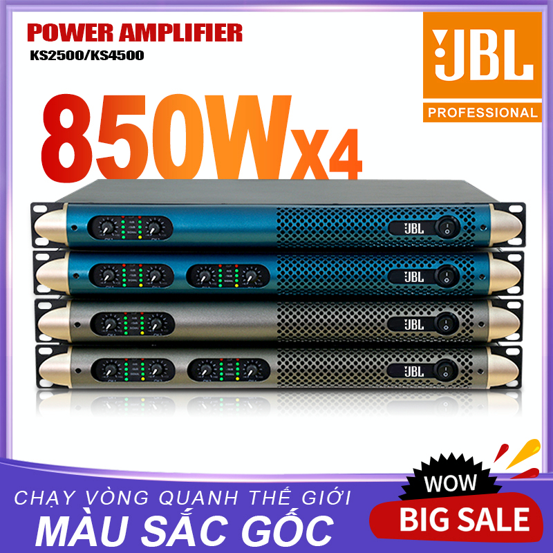 Máy phát điện JBL KS2500/KS4500 Công suất cao 850W Bộ khuếch đại kỹ thuật số mô hình 1U 2 kênh/4 kênh Thiết bị âm