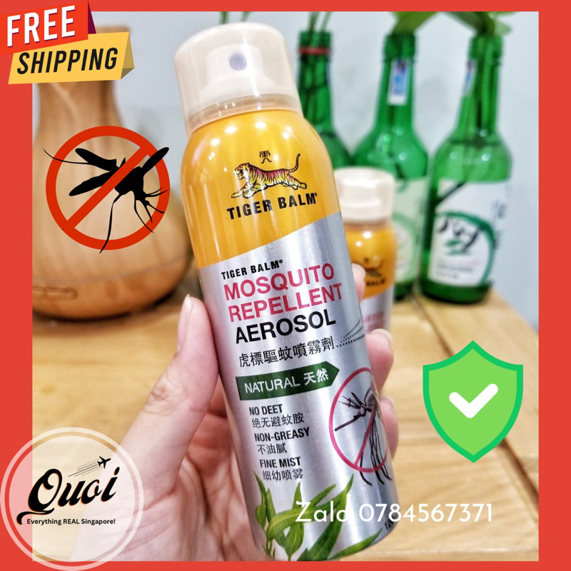 [Singapore][Freeship] Chai xịt chống muỗi, côn trùng, hiệu con cọp 120ml Tiger Balm an toàn khi xịt trực tiếp lên da/áo