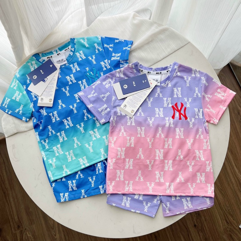 Set bộ chữ thêu N.Y sắc màu in tràn cho bé ảnh thật